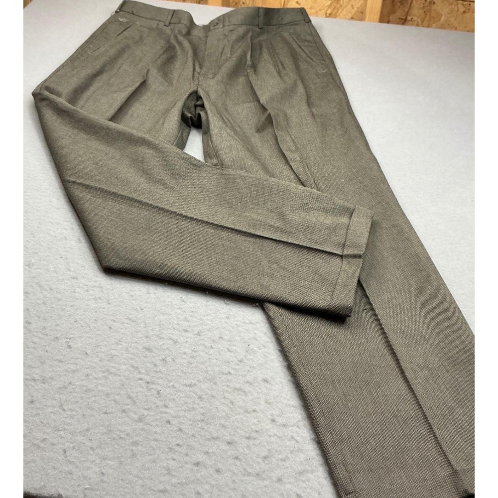 Dockers‎ 90s Pleated Dress Pants Brown Tan Textured Fits 36x32 Tag 40x32 NWT